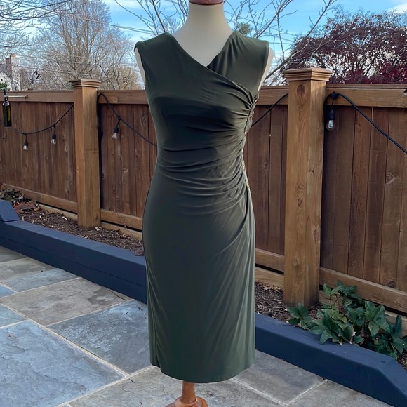 Ralph Lauren Side Ruching Bodycon Dress - Picture 2 of 8